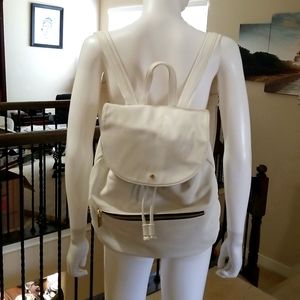 DEUX LUX faux leather backpack (Off White)